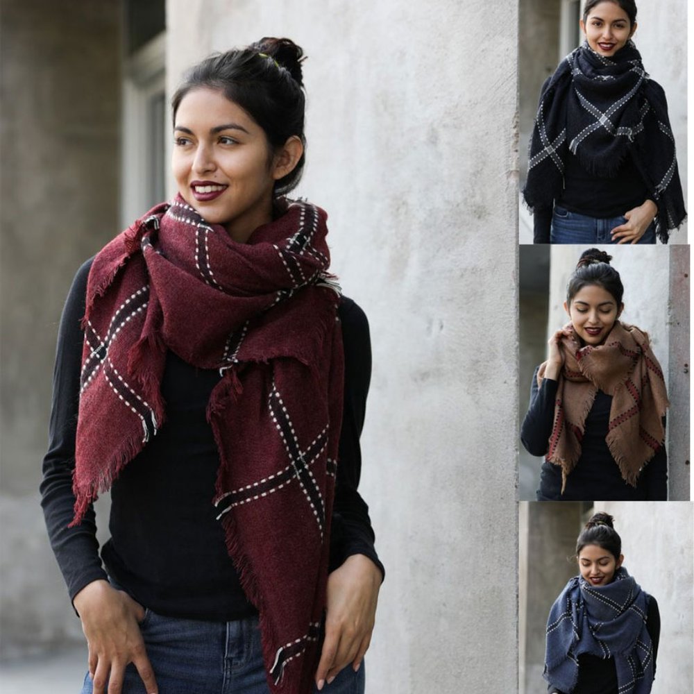 Plaid Blanket Scarf
